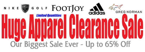 Huge Golf Apparel Clearance Sale