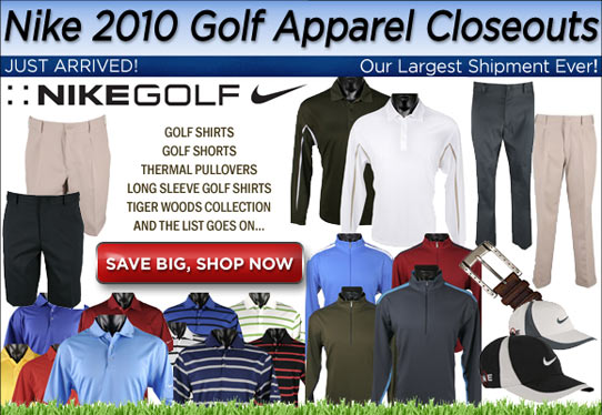New Shipment of Nike Golf Apparel Closeouts