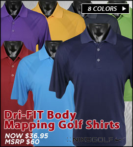 Nike Dri-FIT Body Mapping Men's Golf Shirts