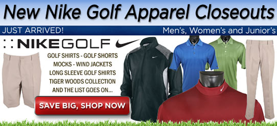 New Nike Golf Apparel Closeouts
