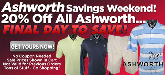 Ashworth Golf Apparel Sale Weekend