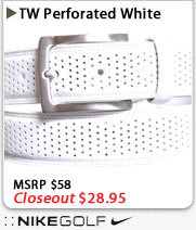 Nike Golf Belts - TW White Perforated Glove Leather