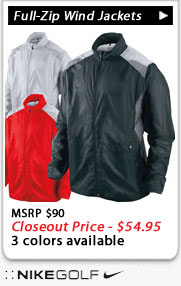 Nike full-zip golf jacket closeouts