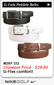 Nike G-Flex golf belts closeouts