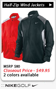 Nike half-zip golf jacket closeouts