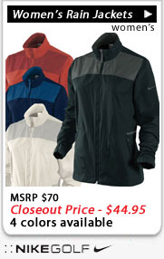 Nike Women's Packable Golf Rain Jackets Closeouts