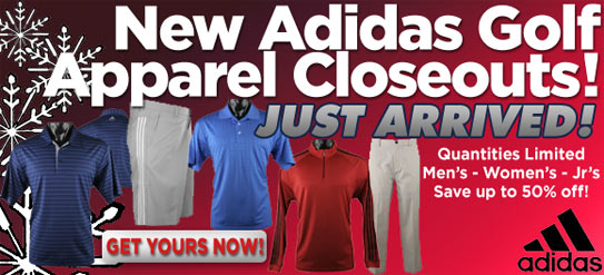 Adidas Golf Apparel Closeouts Just Arrived!