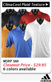 Adidas ClimaCool Plaid Textured Golf Shirts Closeouts