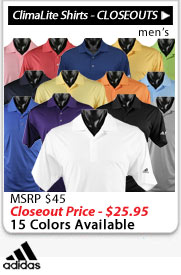 Adidas ClimaLite Golf Shirts Closeouts