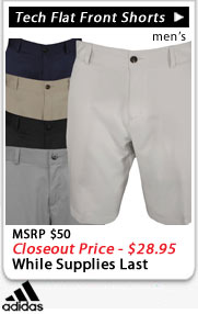 Adidas Flat Front Tech Golf Shorts Closoeuts