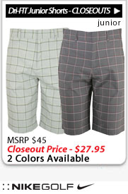 Nike Dri-FIT Plaid Junior Golf Shorts