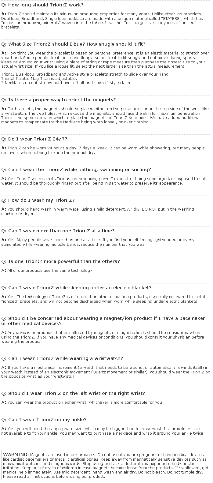 TrionZ FAQ