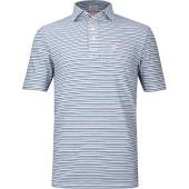 johnnie-o Grady Golf Shirts in Confetti pink with multicolor stripes