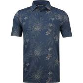 TravisMathew Calmer Waters Golf Shirts in Dress blues with floral print