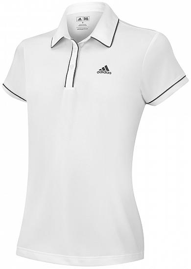 Adidas Girls ClimaLite Solid Piped Junior Golf Shirts - FINAL CLEARANCE