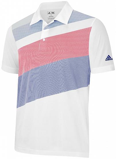 Adidas ClimaLite Textured Print Junior Golf Shirts - FINAL CLEARANCE