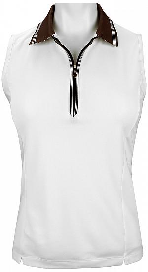 EP Pro Women's Tour-Tech Half-Zip Stripe Under Collar Sleeveless Golf Shirts - CLEARANCE