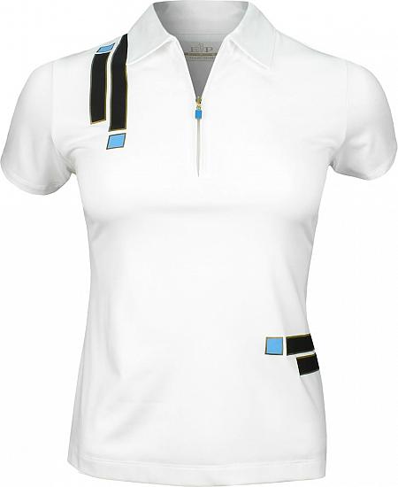 EP Pro Women's Tour-Tech Zip-Placket Graphic Print Golf Shirts - CLEARANCE