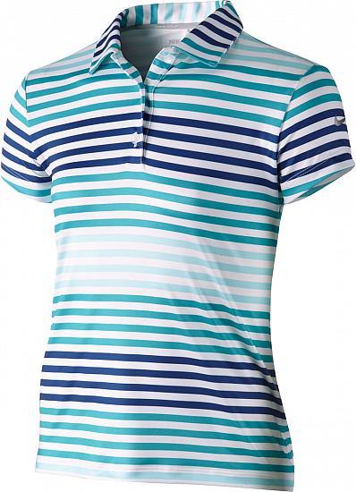 Nike Girls Dri-FIT Multi-Stripe Junior Golf Shirts - FINAL CLEARANCE