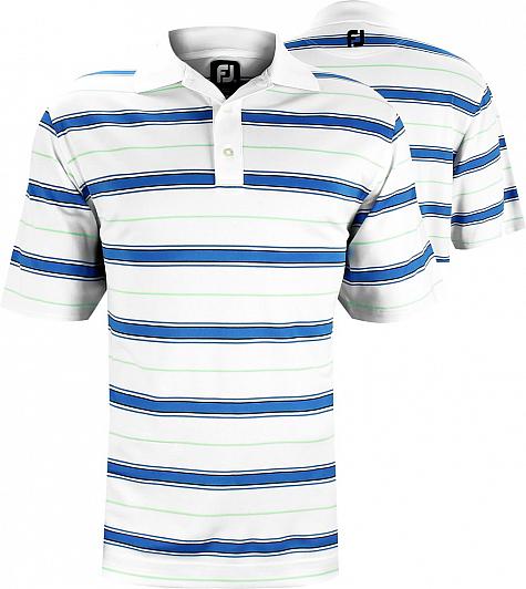 FootJoy Stretch Pique Stripe Golf Shirts with Set-On Placket - ON SALE!