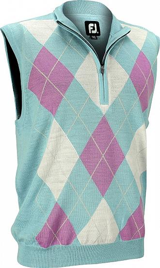 FootJoy Merino Argyle Half-Zip Golf Sweater Vests - ON SALE!