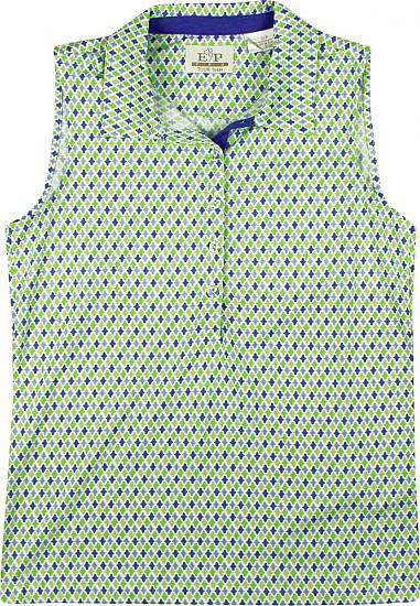 EP Pro Women's Tour-Tech Coastal Tile Print Sleeveless Golf Shirts - CLEARANCE