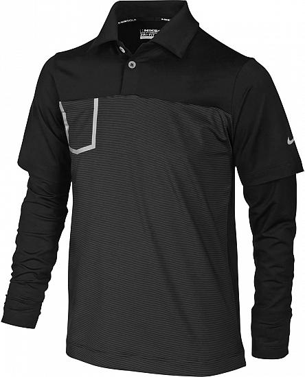 Nike Fashion Pocket Long Sleeve Junior Golf Shirts - CLOSEOUTS
