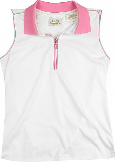 EP Pro Women's Tour-Dry Stripe Print Under Collar Sleeveless Golf Shirts - CLEARANCE