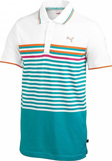Puma Colorblock Stripe Golf Shirts - FINAL CLEARANCE