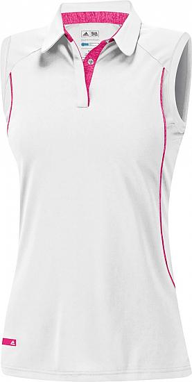 Adidas Women's Puremotion Contrast Sliver Assymetrical Sleeveless Golf Shirts - CLEARANCE