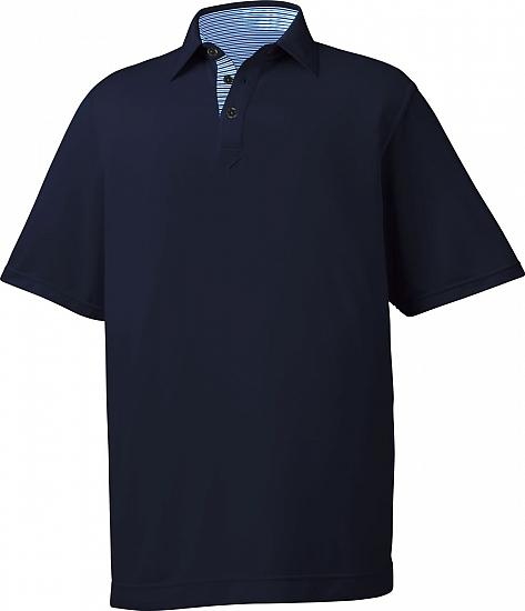 FootJoy Stretch Pique Solid Golf Shirts with Stripe Accent - ON SALE!