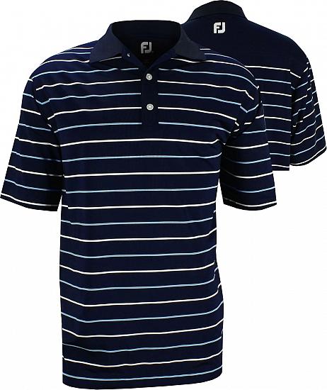 FootJoy Stretch Lisle Stripe Golf Shirts with Solid Color Lisle Placket - ON SALE!