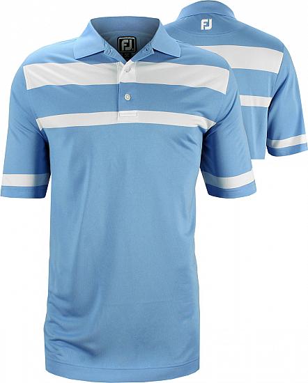 FootJoy Stretch Pique Chest Stripe Golf Shirts with Athletic Fit - ON SALE!