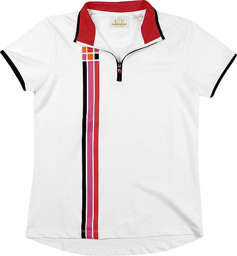 EP Pro Women's Tour-Tech Placed Print Zip-Mock Golf Shirts - FINAL CLEARANCE