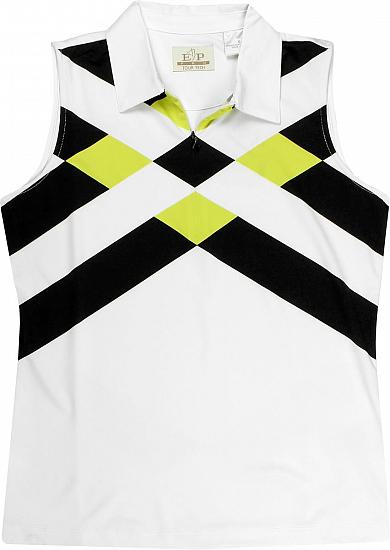 EP Pro Women's Tour-Tech Graphic Chevron Print Sleeveless Golf Shirts - CLEARANCE