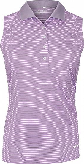 Nike Women's Dri-FIT Tech Stripe Sleeveless Golf Shirts - CLOSEOUTS CLEARANCE