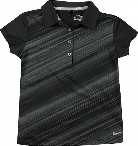 Nike Girls Dri-FIT Seasonal Stripe Junior Golf Shirts - CLOSEOUTS
