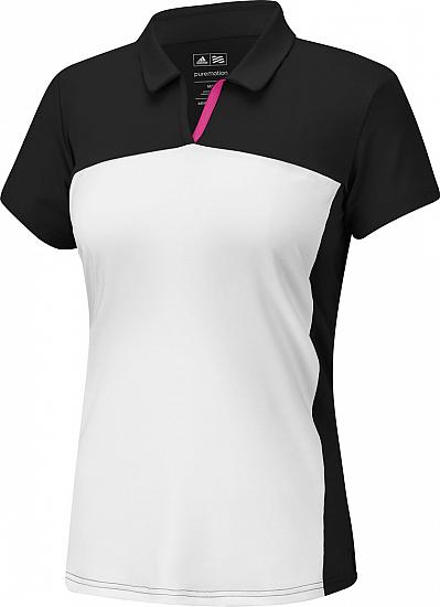 Adidas Women's Puremotion Contrast Blocked Golf Shirts - FINAL CLEARANCE