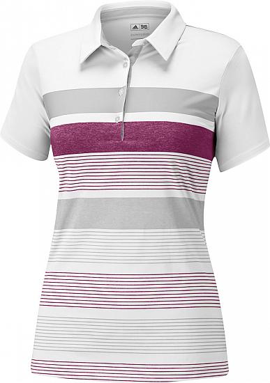 Adidas Women's Puremotion Novelty Bold Stripe Golf Shirts - FINAL CLEARANCE