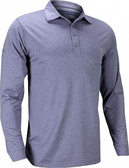 Matte Grey Captain Long Sleeve Golf Shirts - CLEARANCE