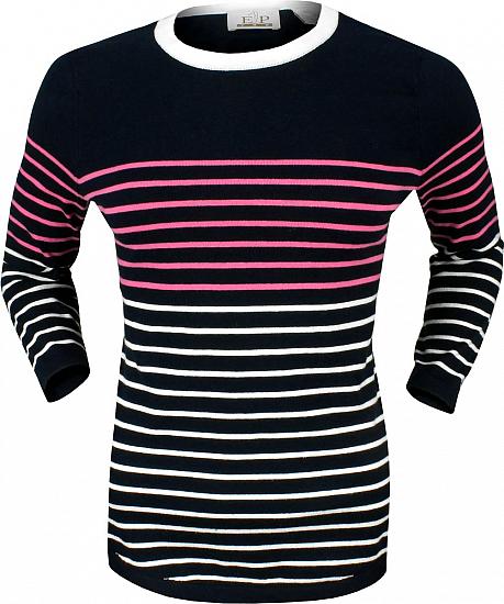 EP Pro Women's Stripe Three-Quarter Sleeve Golf Sweaters - CLEARANCE