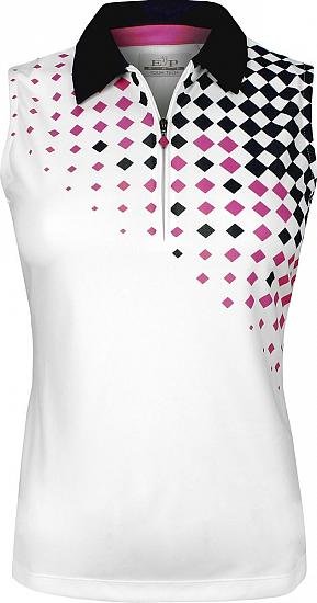 EP Pro Women's Tour-Tech Mesh Diamond Print Sleeveless Golf Shirts - CLEARANCE