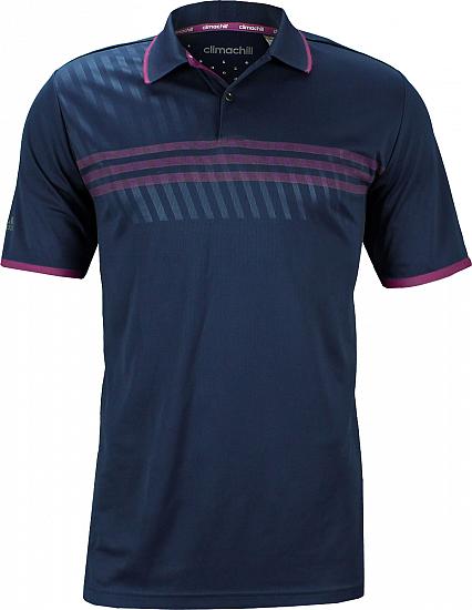 Adidas ClimaChill 3-Stripes Deboss Golf Shirts - CLOSEOUTS