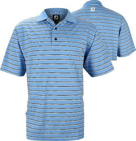 FootJoy Stretch Lisle Stripe Knit Collar Golf Shirts - Vineyard Collection - ON SALE - FJ Tour Logo Available