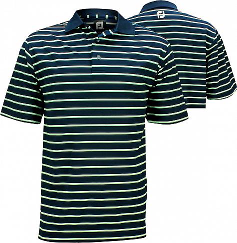 FootJoy Stretch Lisle Stripe Knit Collar Golf Shirts - ON SALE!