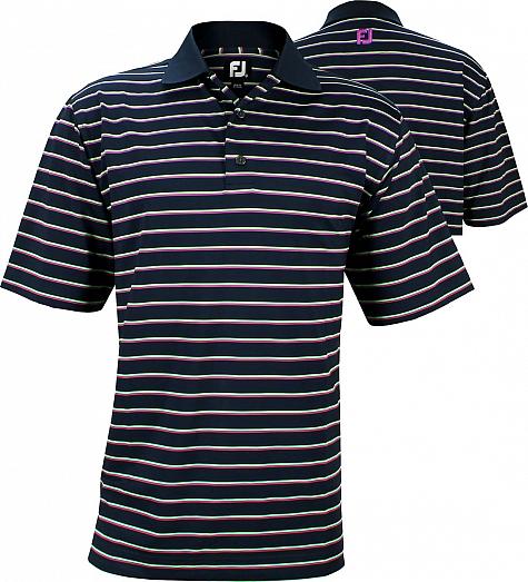FootJoy Stretch Lisle Stripe Knit Collar Golf Shirts - Charleston Collection - ON SALE!