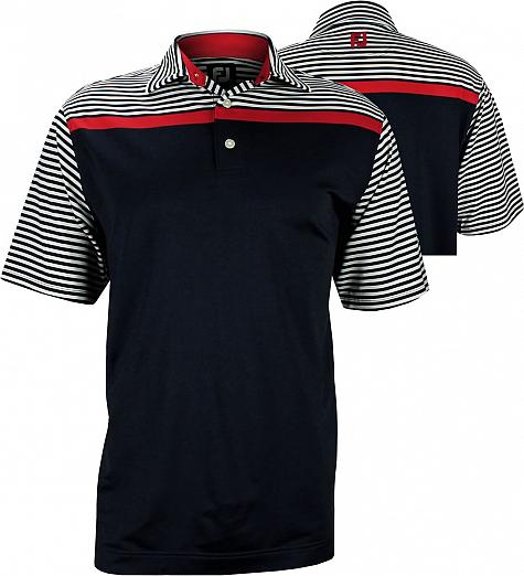 FootJoy Stretch Lisle Engineered Stripe Golf Shirts - Marco Collection - ON SALE!