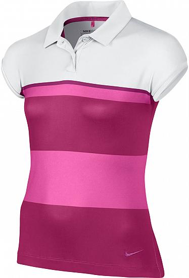 Nike Girls Dri-FIT Stripe Junior Golf Shirts - CLOSEOUTS