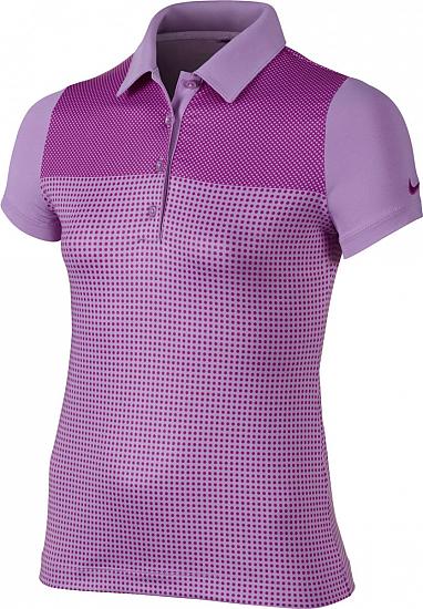 Nike Girls Dri-FIT Dot Print Junior Golf Shirts - CLOSEOUTS