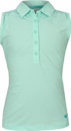 Nike Girls Dri-FIT Stripe Sleeveless Junior Golf Shirts - CLOSEOUTS